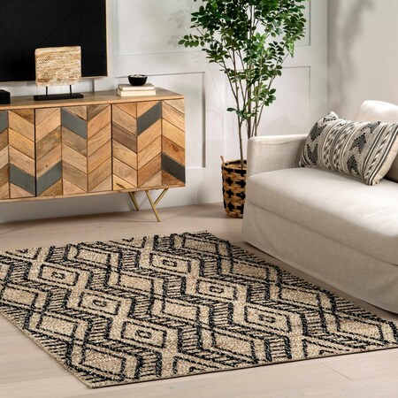 Nuloom Betony Modern Trellis Jute Blend Area Rug 5ft x 8ft TAKV01A-508